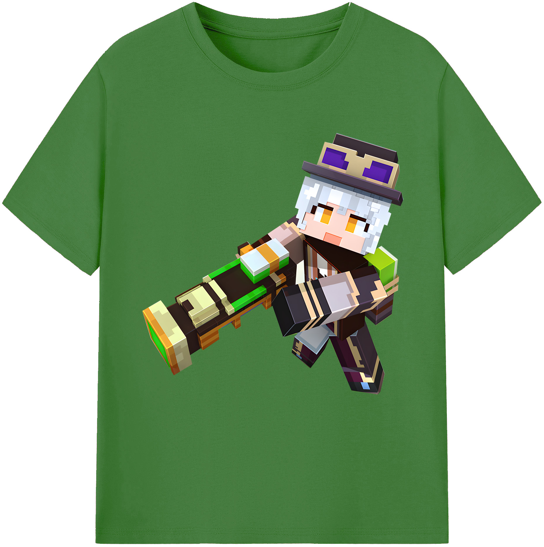 （画像用） マインクラフト ブロックの世界 Minecraft MC Block world レディースカジュアルプリントTシャツ（綿100％）